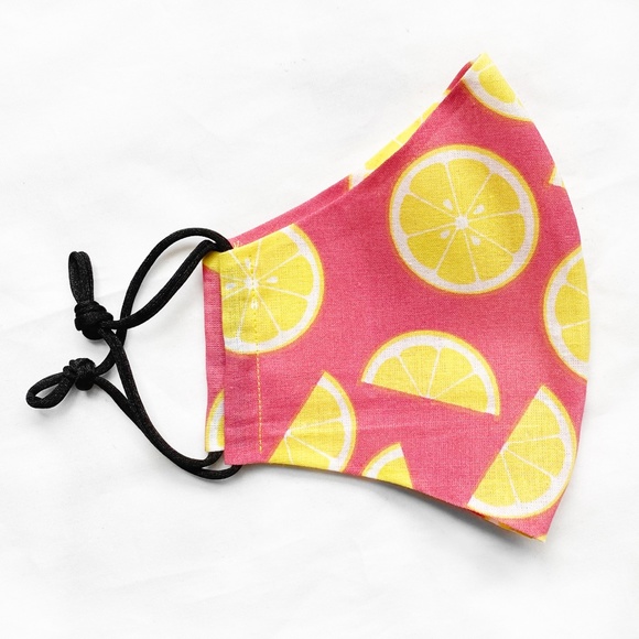 Handmade Face Mask - Hot Pink Lemons - Picture 3 of 4